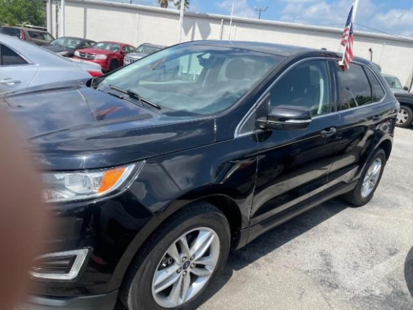 2017 Shadow Black /Ebony, leather Ford Edge SEL FWD (2FMPK3J88HB) with an 3.5L V6 DOHC 24V engine, 6-Speed Automatic transmission, located at 4545 Spencer Hwy., Pasadena, 77504, (832) 266-1645, 29.666037, -95.173775 - Photo#1