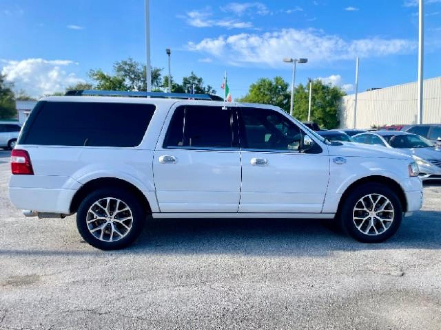 2015 White Platinum Met TC /Mesa w/Ebony Ford Expedition EL King Ranch 2WD (1FMJK1HTXFE) with an 3.5L V6 DOHC 24V FFV engine, 6-Speed Automatic transmission, located at 4545 Spencer Hwy., Pasadena, 77504, (832) 266-1645, 29.666037, -95.173775 - Photo#1