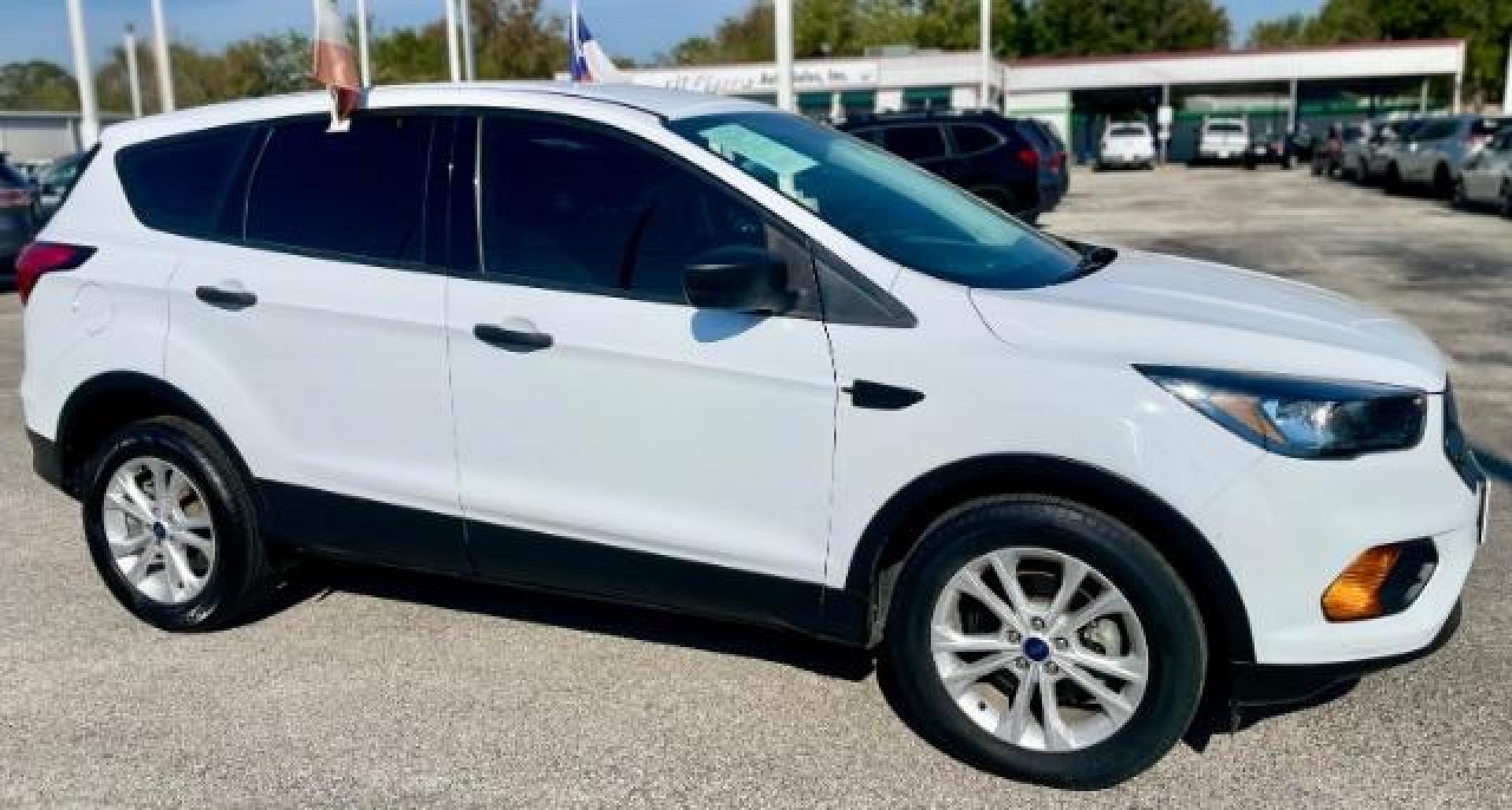 2019 Oxford White /Chromite Gray/Charcoal Black, cloth Ford Escape S FWD (1FMCU0F78KU) with an 2.5L L4 DOHC 16V engine, 6-Speed Automatic transmission, located at 4545 Spencer Hwy., Pasadena, 77504, (832) 266-1645, 29.666037, -95.173775 - Photo#1