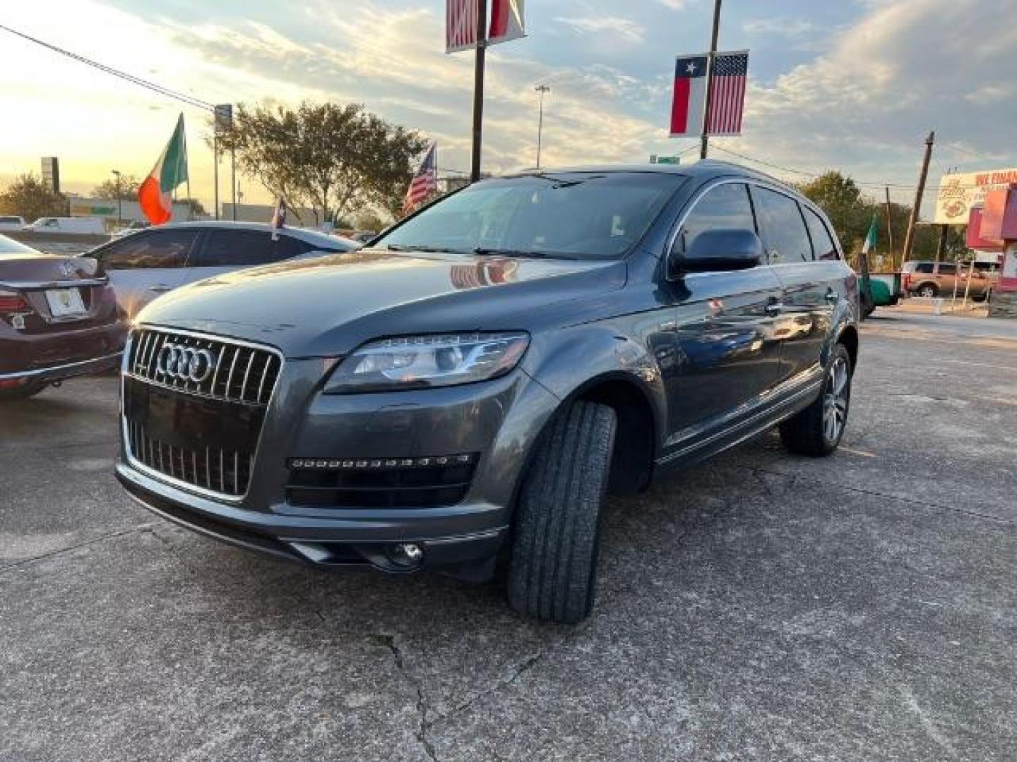 2015 Lava Gray Pearl Effect /Black, leather Audi Q7 3.0T Premium Plus quattro (WA1LGAFEXFD) with an 3.0L V6 DOHC 24V TURBO engine, 8-Speed Automatic transmission, located at 7935 Gulf Freeway, Houston, 77017, (832) 266-1645, 29.684393, -95.275665 - Photo#2