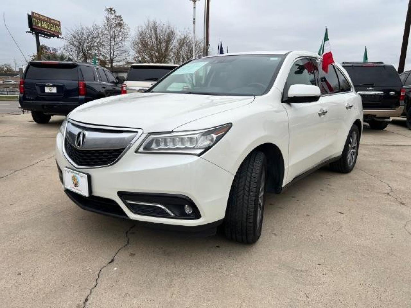 2014 White Diamond Pearl Acura MDX 6-Spd AT w/Tech Package (5FRYD3H42EB) with an 3.5L V6 SOHC 24V engine, 6-Speed Automatic transmission, located at 7935 Gulf Freeway, Houston, 77017, (832) 266-1645, 29.684393, -95.275665 - Photo#2