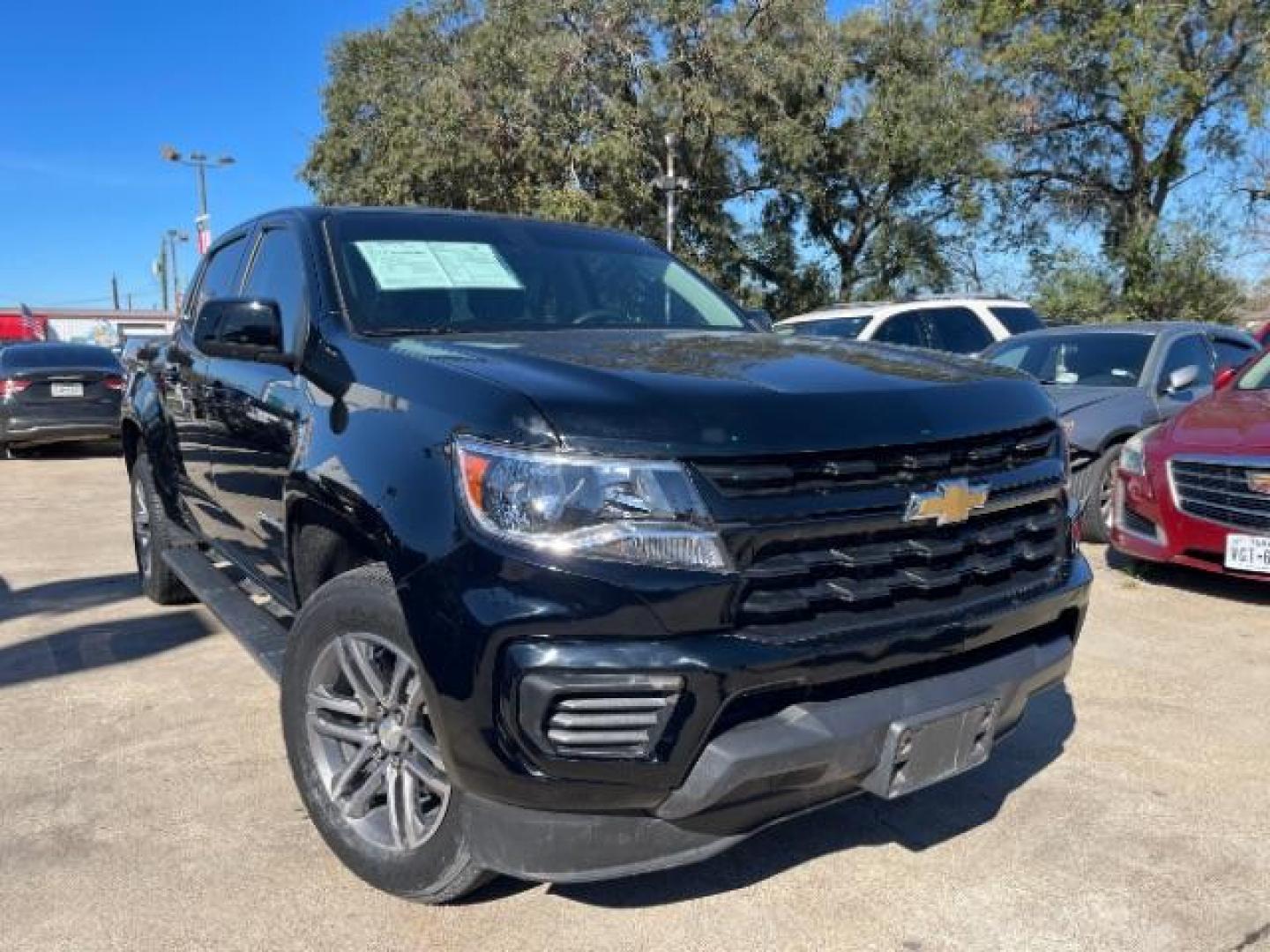 2022 Black Chevrolet Colorado Work Truck Crew Cab Short Box 2WD (1GCGSBEN8N1) with an 3.6L V6 DOHC 24V GAS engine, 6-Speed Automatic transmission, located at 7935 Gulf Freeway, Houston, 77017, (832) 266-1645, 29.684393, -95.275665 - Photo#1