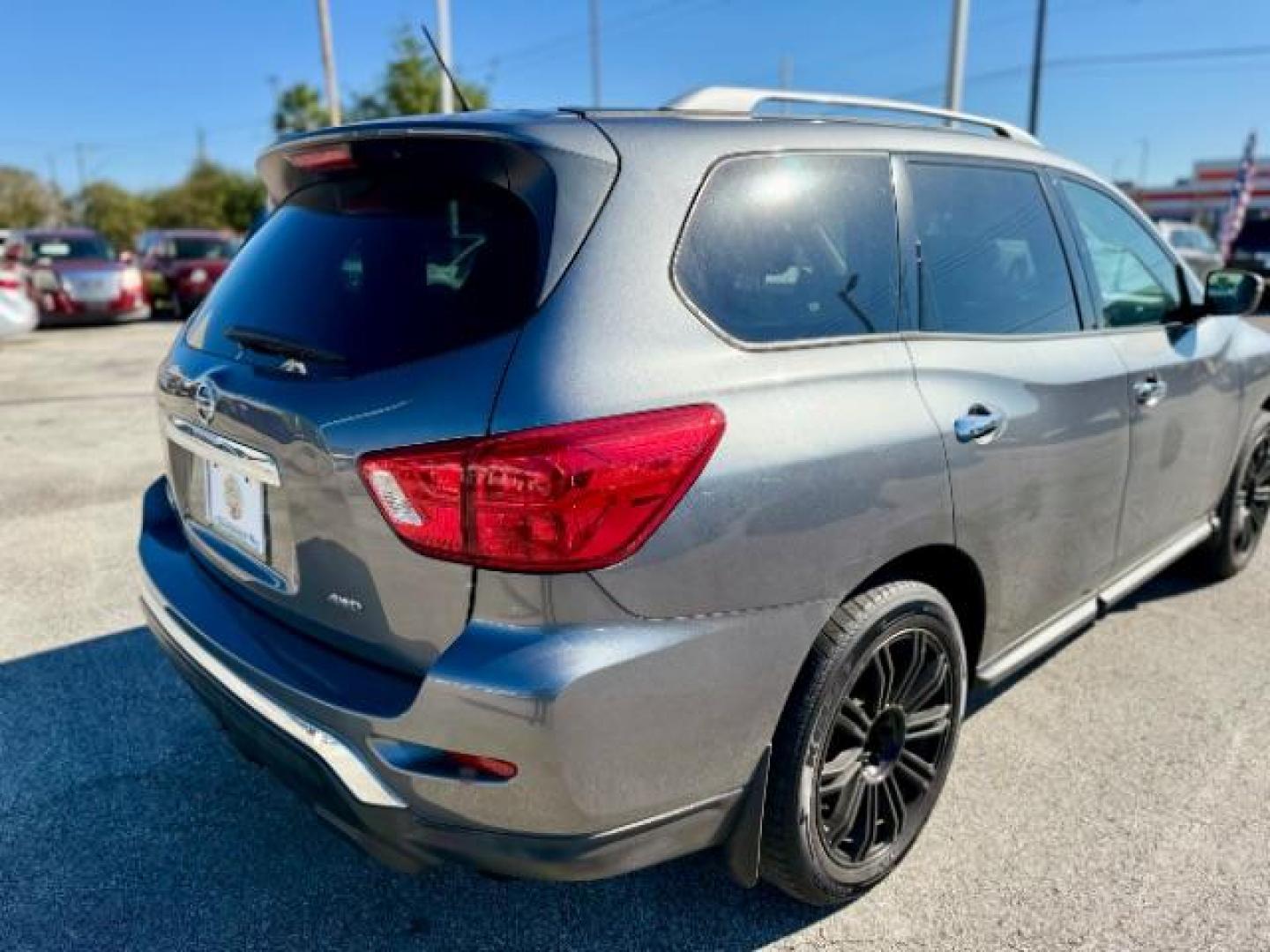 2018 Gun Metallic Nissan Pathfinder S 4WD (5N1DR2MM9JC) with an 3.5L V6 DOHC 24V engine, Continuously Variable Transmission transmission, located at 4545 Spencer Hwy., Pasadena, 77504, (832) 266-1645, 29.666037, -95.173775 - Photo#3