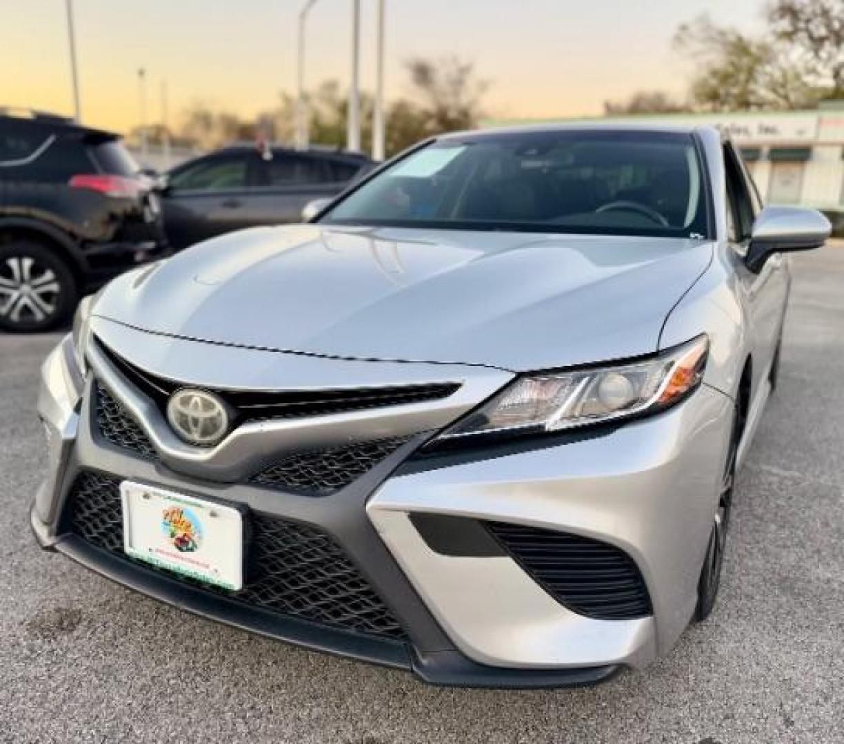 2018 Celestial Silver Metallic /Black, leatherette/cloth Toyota Camry SE (JTNB11HK0J3) with an 2.5L L4 DOHC 16V engine, 8-Speed Automatic transmission, located at 4545 Spencer Hwy., Pasadena, 77504, (832) 266-1645, 29.666037, -95.173775 - Photo#2