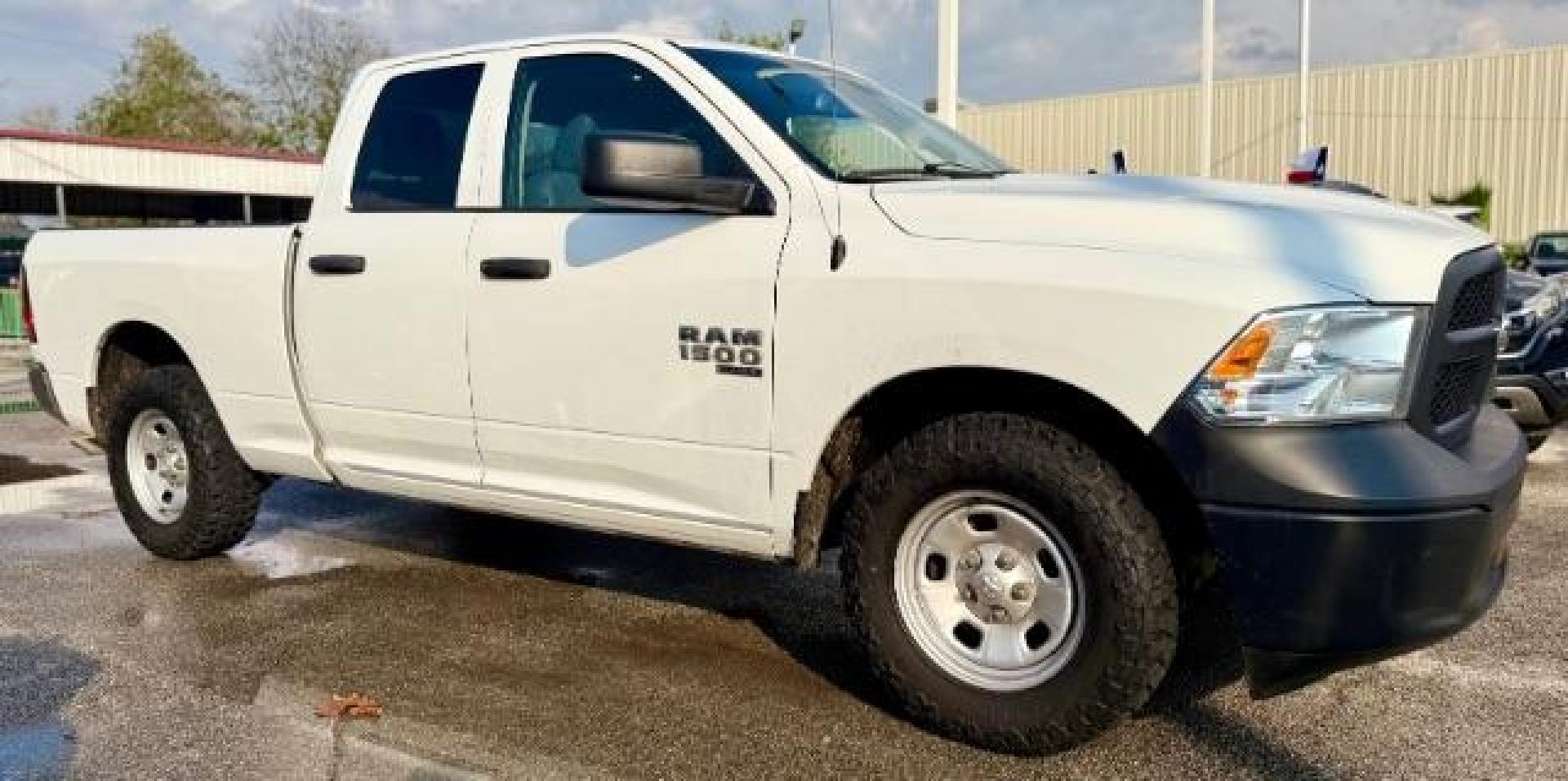 2019 White /Gray Ram 1500 Tradesman Quad Cab (1C6RR6FG4KS) with an 3.6L Pentastar V6 with eTorque engine, 8-speed automatic transmission, located at 4545 Spencer Hwy., Pasadena, 77504, (832) 266-1645, 29.666037, -95.173775 - Photo#2